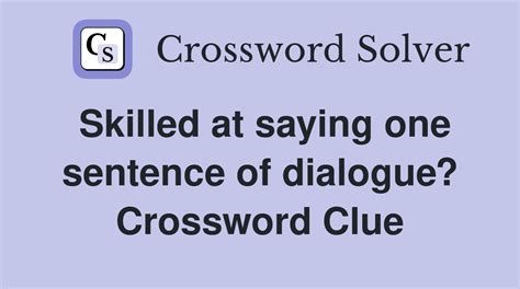 dialogue crossword clue